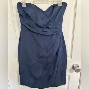 Aryn K Navy Blue Strapless Dress